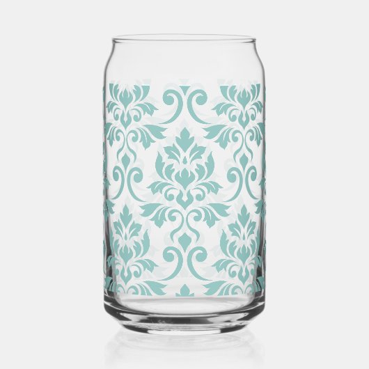 Feuille Damask Blauwgroen Grote Patroon Blikvorm Glas (Rechts)