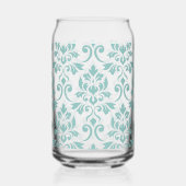 Feuille Damask Blauwgroen Grote Patroon Blikvorm Glas (Links)
