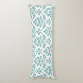 Feuille Damask Blauwgroen Grote Patroon Lichaamskussen (Voorkant Verticaal)