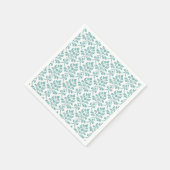 Feuille Damask Blauwgroen Grote Patroon Servet (Hoek)