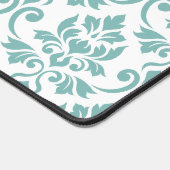 Feuille Damask Blauwgroen LG Pattern (Aangepast) Bureaumat (Hoek)