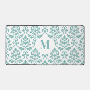 Feuille Damask Blauwgroen LG Pattern (Aangepast) Bureaumat