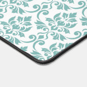 Feuille Damask Blauwgroen Pattern (Aangepast) Bureaumat (Hoek)