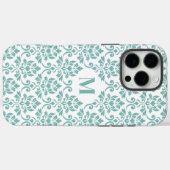 Feuille Damask Blauwgroen Pattern (Aangepast) Case-Mate iPhone Case (Achterkant (horizontaal))
