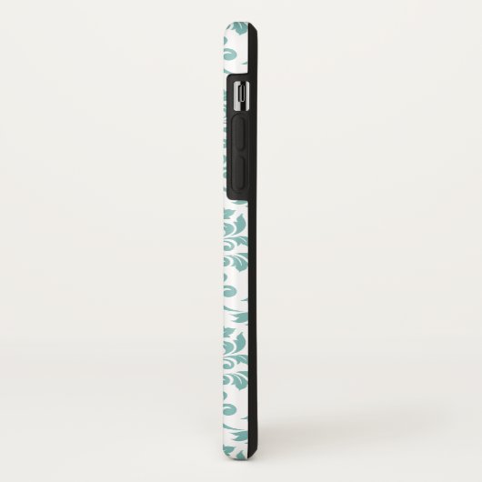 Feuille Damask Blauwgroen Pattern (Aangepast) Case-Mate iPhone Case (Achterkant/links)