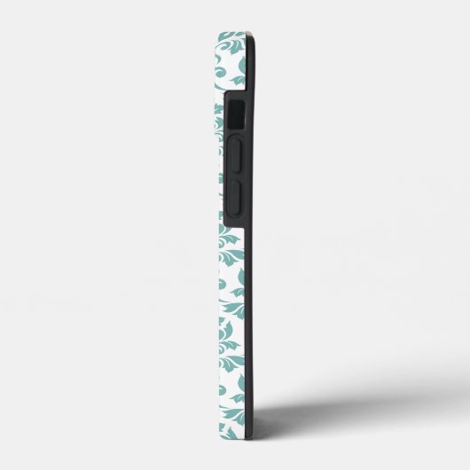 Feuille Damask Blauwgroen Pattern (Aangepast) Case-Mate iPhone Case (Achterkant / Links)