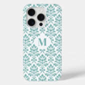 Feuille Damask Blauwgroen Pattern (Aangepast) Case-Mate iPhone Case (Achterkant)
