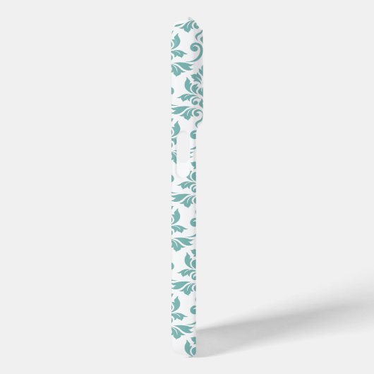Feuille Damask Blauwgroen Pattern (Aangepast) Case-Mate iPhone Case (Achterkant / Rechts)