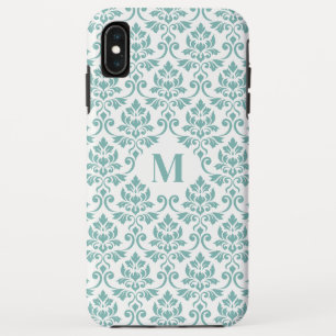 Feuille Damask Blauwgroen Pattern (Aangepast) Case-Mate iPhone Case