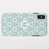 Feuille Damask Blauwgroen Pattern (Aangepast) Case-Mate iPhone Case (Achterkant (horizontaal))