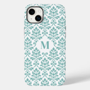 Feuille Damask Blauwgroen Pattern (Aangepast) Case-Mate iPhone 14 Plus Hoesje