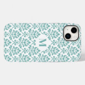 Feuille Damask Blauwgroen Pattern (Aangepast) Case-Mate iPhone Case (Achterkant (horizontaal))