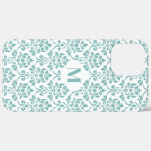 Feuille Damask Blauwgroen Pattern (Aangepast) Case-Mate iPhone Case (Achterkant (horizontaal))