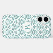 Feuille Damask Blauwgroen Pattern (Aangepast) Case-Mate iPhone Case (Achterkant (horizontaal))