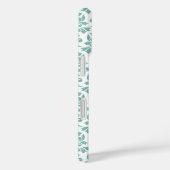 Feuille Damask Blauwgroen Pattern (Aangepast) Case-Mate iPhone Case (Achterkant / Rechts)