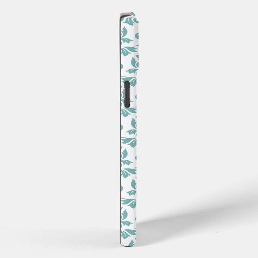 Feuille Damask Blauwgroen Pattern (Aangepast) Case-Mate iPhone Case (Achterkant / Rechts)