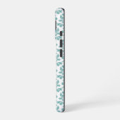 Feuille Damask Blauwgroen Pattern (Aangepast) iPhone 16 Hoesje (Linkerkant)