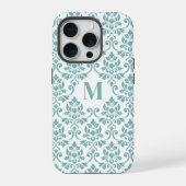 Feuille Damask Blauwgroen Pattern (Aangepast) iPhone Hoesje (Achterkant)
