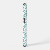 Feuille Damask Blauwgroen Pattern (Aangepast) iPhone Hoesje (Rechterkant)