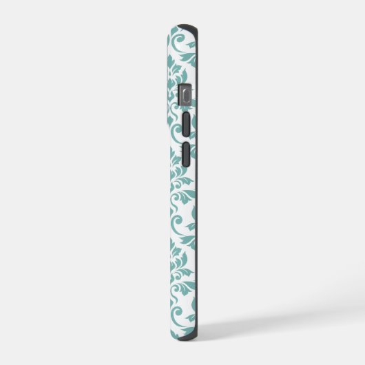 Feuille Damask Blauwgroen Pattern (Aangepast) iPhone Hoesje (Linkerkant)