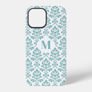 Feuille Damask Blauwgroen Pattern (Aangepast) iPhone 12 Hoesje