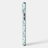 Feuille Damask Blauwgroen Pattern (Aangepast) iPhone Hoesje (Linkerkant)
