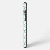 Feuille Damask Blauwgroen Pattern (Aangepast) iPhone Hoesje (Linkerkant)