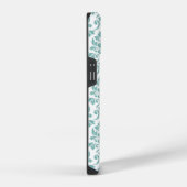 Feuille Damask Blauwgroen Pattern (Aangepast) iPhone Hoesje (Rechterkant)