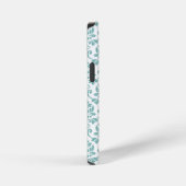 Feuille Damask Blauwgroen Pattern (Aangepast) iPhone Hoesje (Rechterkant)