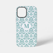 Feuille Damask Blauwgroen Pattern (Aangepast) iPhone Hoesje (Achterkant)