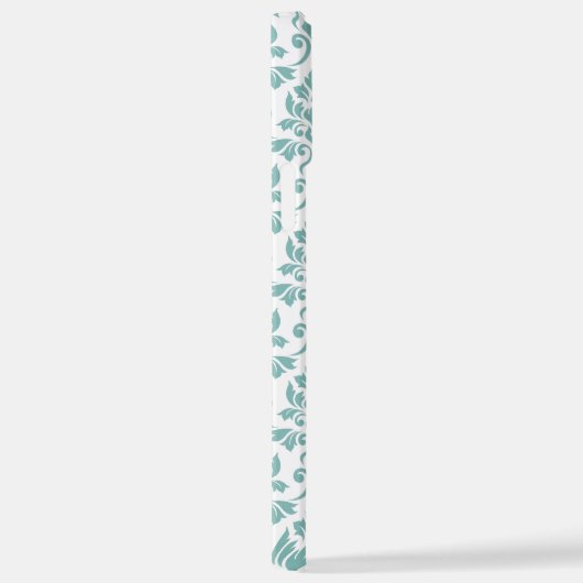 Feuille Damask Blauwgroen Pattern (Aangepast) iPhone Hoesje (Rechterkant)