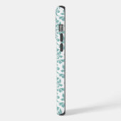 Feuille Damask Blauwgroen Pattern (Aangepast) iPhone Hoesje (Linkerkant)