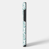 Feuille Damask Blauwgroen Pattern (Aangepast) iPhone Hoesje (Linkerkant)