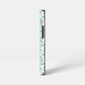 Feuille Damask Blauwgroen Pattern (Aangepast) iPhone Hoesje (Linkerkant)