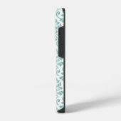 Feuille Damask Blauwgroen Pattern (Aangepast) iPhone Hoesje (Linkerkant)