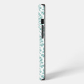 Feuille Damask Blauwgroen Pattern (Aangepast) iPhone Hoesje (Linkerkant)