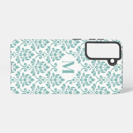 Feuille Damask Blauwgroen Pattern (Aangepast) Samsung Galaxy Hoesje (Achterkant horizontaal)