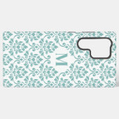 Feuille Damask Blauwgroen Pattern (Aangepast) Samsung Galaxy Hoesje (Achterkant horizontaal)