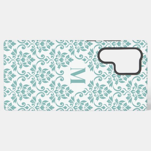 Feuille Damask Blauwgroen Pattern (Aangepast) Samsung Galaxy Hoesje (Achterkant horizontaal)