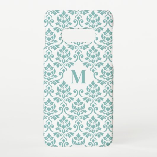 Feuille Damask Blauwgroen Pattern (Aangepast) Samsung Galaxy Hoesje (Achterkant)