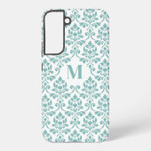 Feuille Damask Blauwgroen Pattern (Aangepast) Samsung Galaxy Hoesje (Achterkant)