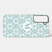 Feuille Damask Blauwgroen Pattern (Aangepast) Samsung Galaxy Hoesje (Achterkant horizontaal)