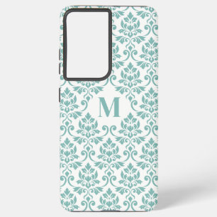 Feuille Damask Blauwgroen Pattern (Aangepast) Samsung Galaxy Hoesje