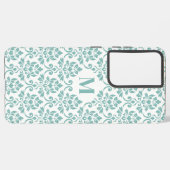 Feuille Damask Blauwgroen Pattern (Aangepast) Samsung Galaxy Hoesje (Linkerkant)
