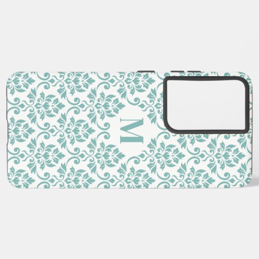 Feuille Damask Blauwgroen Pattern (Aangepast) Samsung Galaxy Hoesje (Linkerkant)