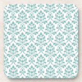 Feuille Damask Blauwgroen Pattern Bier Onderzetter (Voorkant)