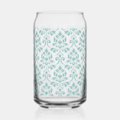 Feuille Damask Blauwgroen Pattern Blikvorm Glas (Voorkant)