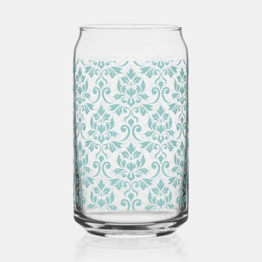 Feuille Damask Blauwgroen Pattern Blikvorm Glas (Voorkant)
