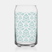 Feuille Damask Blauwgroen Pattern Blikvorm Glas (Achterkant)