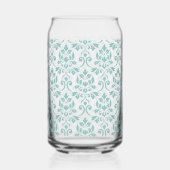 Feuille Damask Blauwgroen Pattern Blikvorm Glas (Rechts)